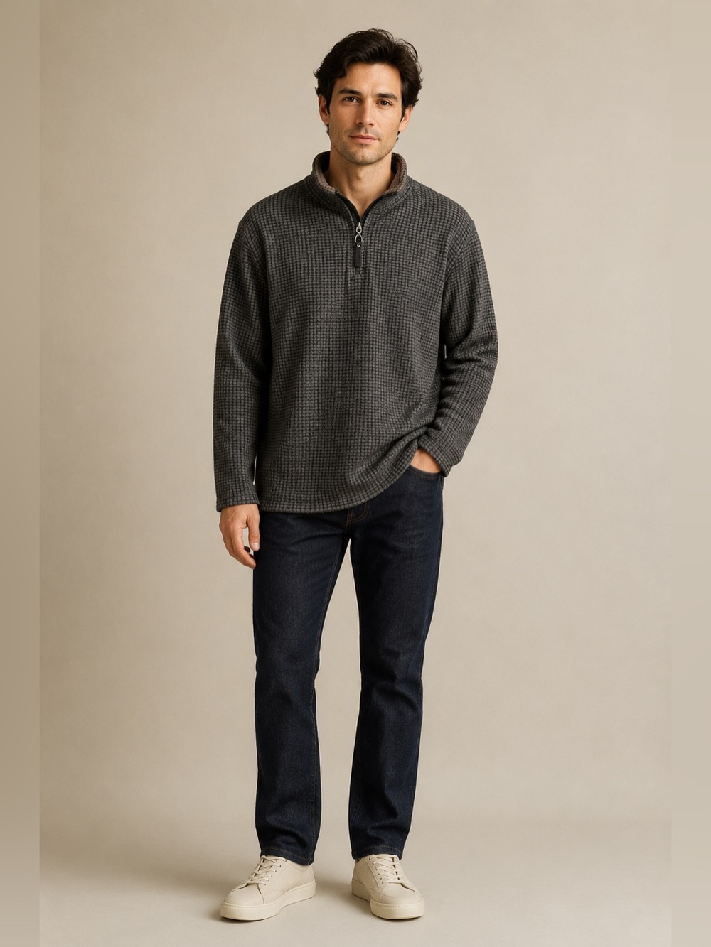 Nomad Craft + Flow 3XL Waffle Knit Quarter Zip Pullover